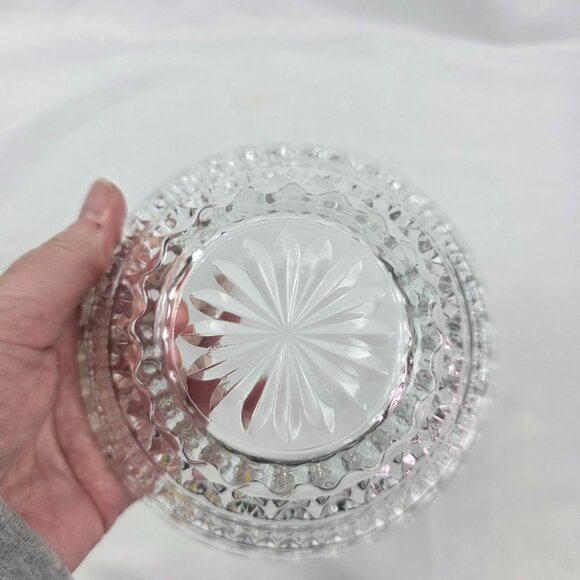 FIVE Vintage Anchor Hocking Wexford Fruit Bowls Diamond Cut Glass Design - Picture 15 of 15